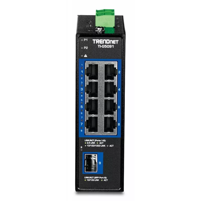 TRENDnet TI-G5091 Industrial Unmanaged 9-Port 2.5G Ethernet Switch mit 10G SFP+ Port