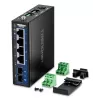 Unmanaged Gigabit Ethernet Switch TRENDnet TI-G51SC, 4x RJ-45 10/100/1000, 10 Gbit/s Kapazität, 2000 MAC, 9–60 V, wandmontierbar