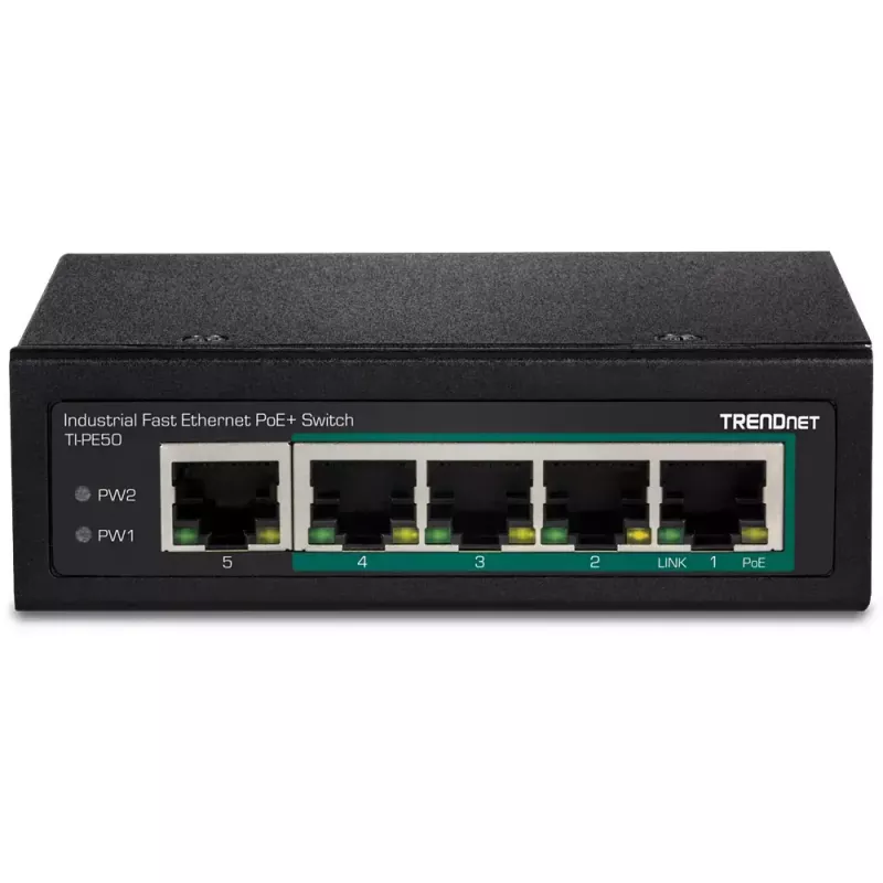 Unmanaged Switch Trendnet TI-PE50 Power over Ethernet Schwarz
