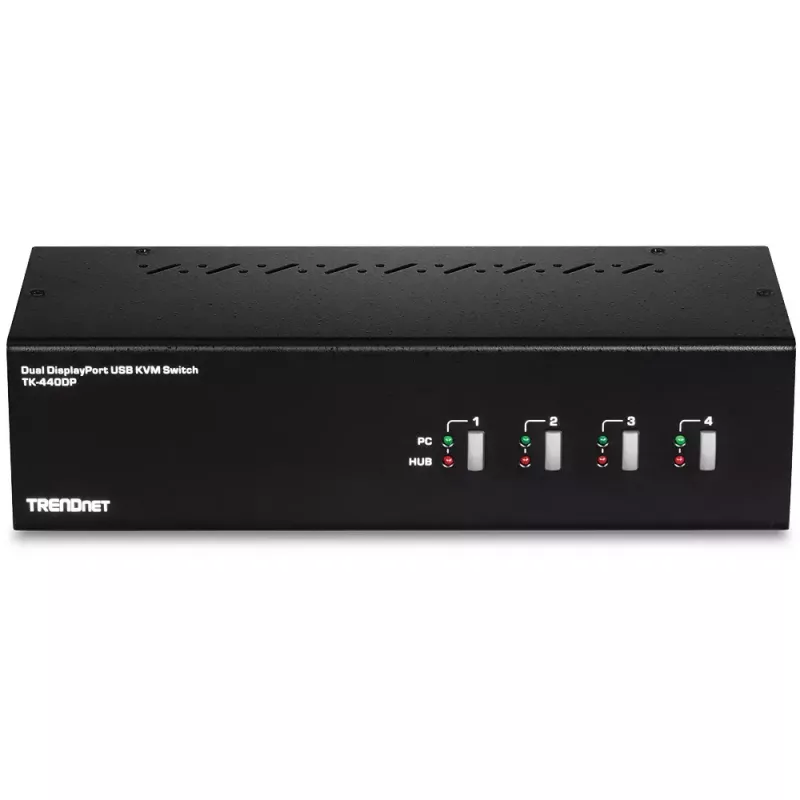 KVM-Switch Trendnet TK-440DP Schwarz Silber