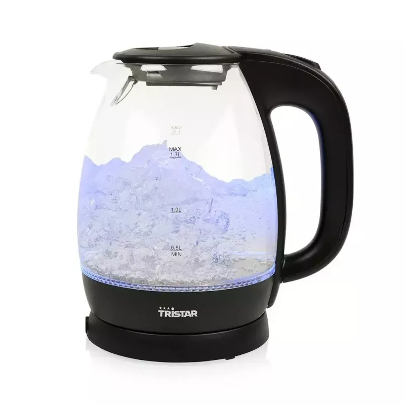 Elektrischer Wasserkocher Tristar WK-3405 1,7 l 2200 W Schwarz Transparent