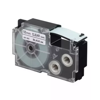 Beschriftungsband Casio XR-18X1 Schwarz auf transparent