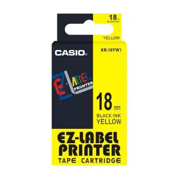 Etikettierband Casio XR-18YW1 Schwarz auf Gelb