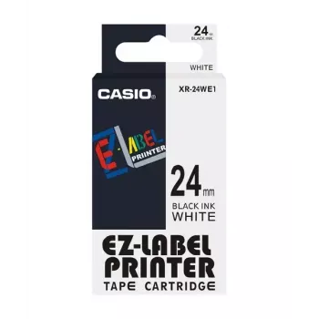 Label-making tape Casio XR-24WE1 Schwarz on white