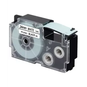 Label-making tape Casio XR-24WE1 Schwarz on white