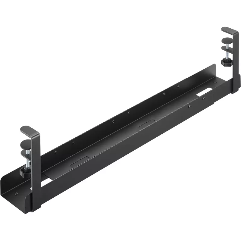 InLine Universelle Kabelführungsschiene 3-stufig (80/100/120 cm) für Untertischmontage, schwarz