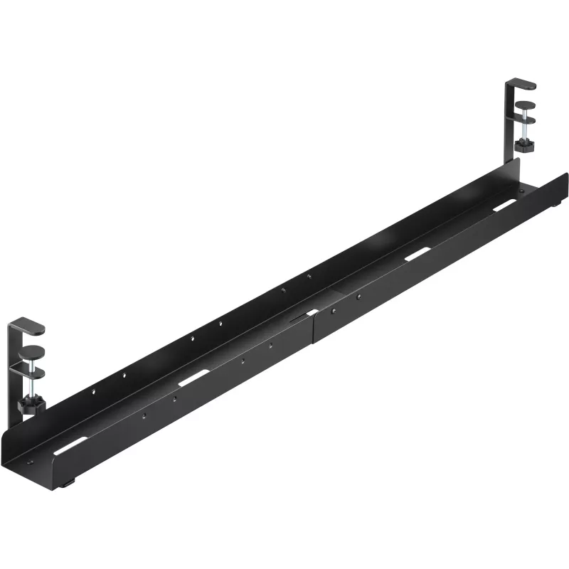 InLine Universelle Kabelführungsschiene 3-stufig (80/100/120 cm) für Untertischmontage, schwarz