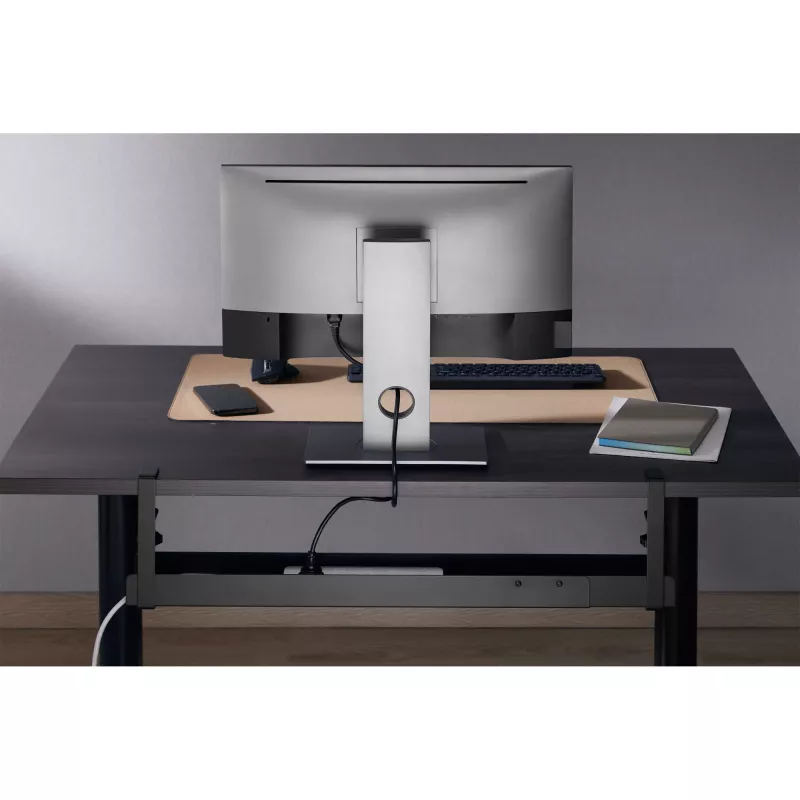 InLine Universelle Kabelführungsschiene 3-stufig (80/100/120 cm) für Untertischmontage, schwarz