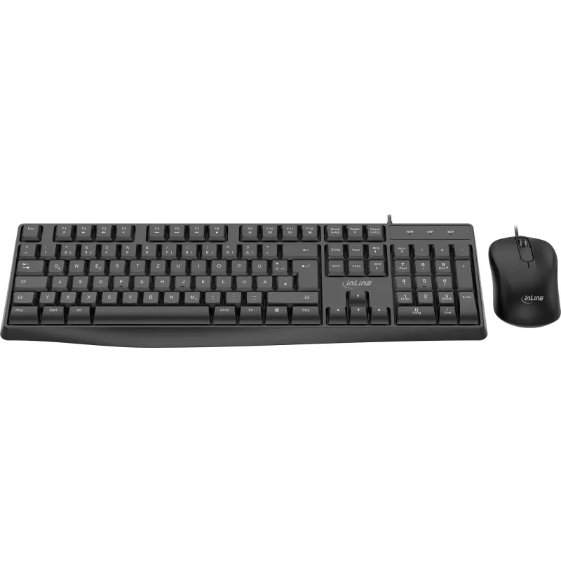 InLine Basic Desktop II, Tastatur-Maus-Set, USB-Kabel, Standard DE-Layout