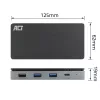 ACT USB-C 4K MST Dockingstation für 2 HDMI-Monitore, Ethernet, USB-C, 3x USB-A, PD-Passthrough und 1 Meter abnehmbares Verbindungskabel