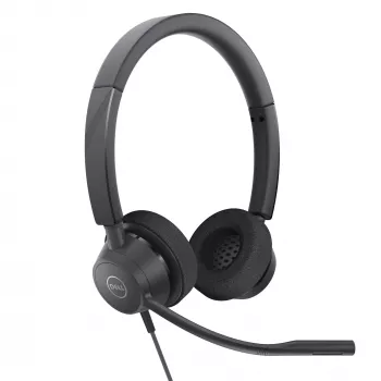 DELL Pro Stereo Headset - WH3022, Kabelgebunden, Büro/Callcenter, 96 g, Headset, Schwarz