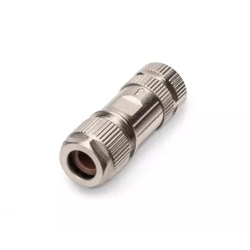 Digitus CAT 6A M12 Jack X-coded IP67 Stecker Silber Flach
