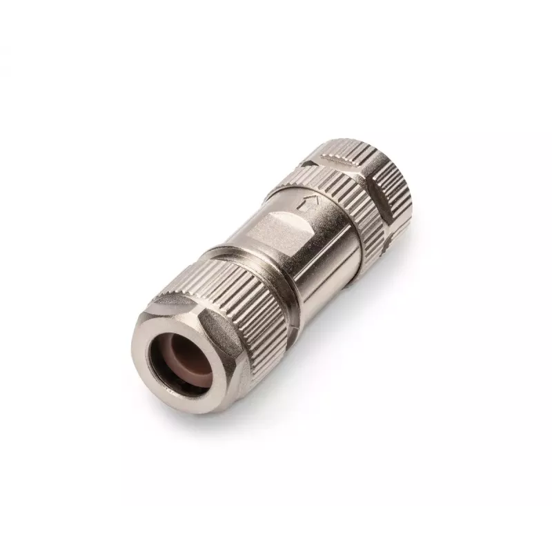 Digitus CAT 6A M12 Jack X-coded IP67 Stecker Silber Flach