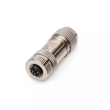 Digitus CAT 6A M12 Jack X-coded IP67 Stecker Silber Flach