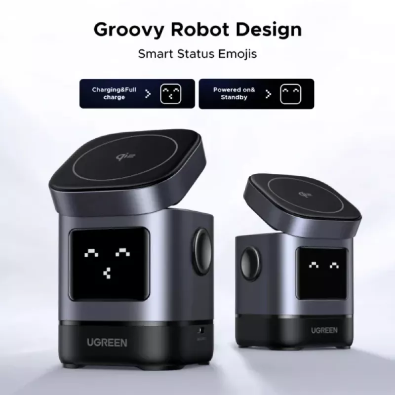 Ladegerät UGREEN 45775 — kabelloses AC-Schnellladegerät für den Innenbereich, universell, 1× USB-C, schwarz/grau