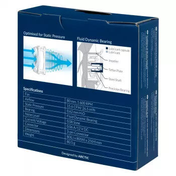 ARCTIC P8 Silent – Druckoptimierter, extra leiser 80-mm-Lüfter