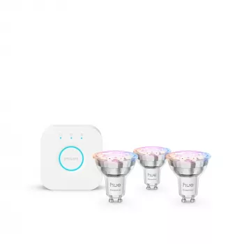 Philips Hue White and Colour Ambience Essential Starter-Kit: 3 GU10 Smart-Lampen (345 lm)