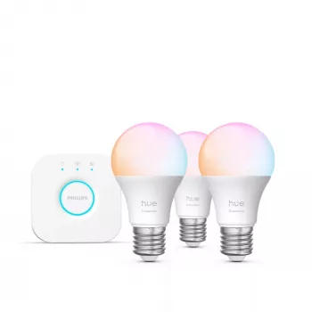 Smart-Lighting-Kit Philips Hue White and Colour Ambience Essential – 3× E27-Smart-Birnen, 806 lm, 8 W, Bluetooth/Zigbee