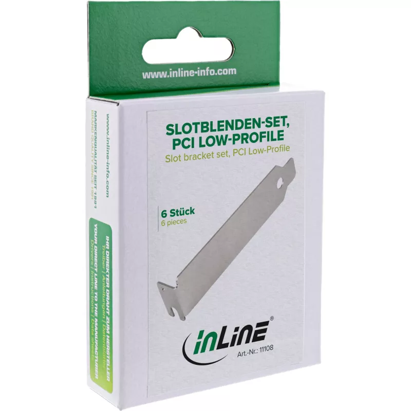 InLine PCI / PCI-E / ISA Low-Profile-Blenden für Erweiterungskartensteckplätze, 6 Stk.