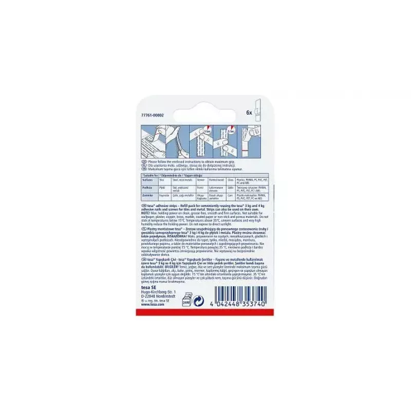 Universalhaken TESA 77761 Indoor Weiß 6 Stück