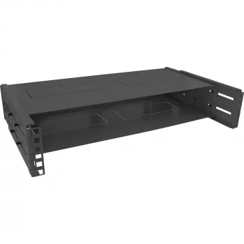 InLine 19 Zoll faltbares Rack, 2HE, 24–40 cm Tiefe, mit Abdeckung, schwarz
