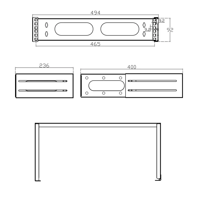 InLine 19 Zoll klappbarer Rack, 2HE, 24-40cm Tiefe, grau