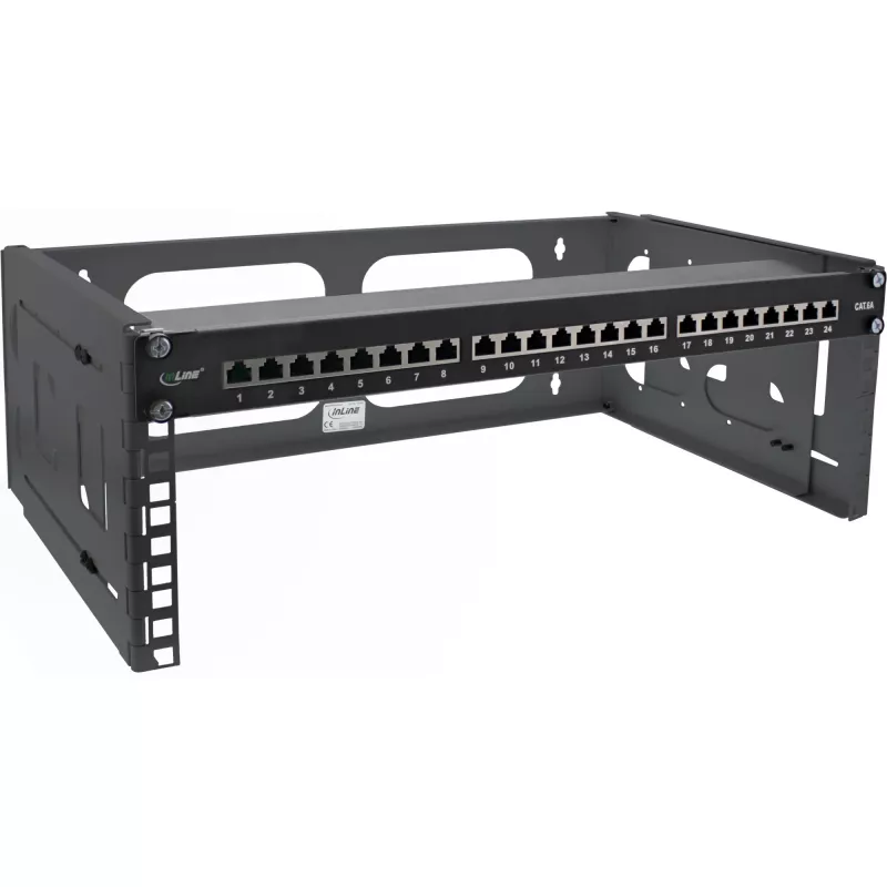 InLine 19 Zoll klappbares Rack, 4U, 24-40 cm Tiefe, schwarz
