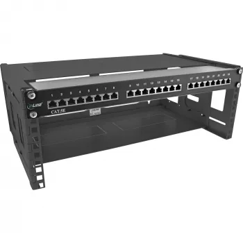 Wandmontierbares Rack InLine 19 Zoll faltbares Rack 4U 24-40cm Tiefe schwarz