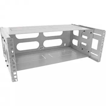 InLine 19 Zoll klappbares Rack, 4HE, 24-40cm Tiefe, mit Abdeckung, grau