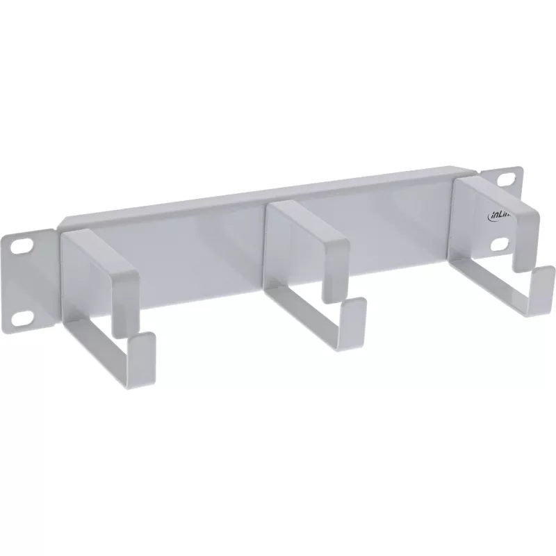 InLine 10 Zoll Kabelmanagement-Panel, 3 Halterungen, RAL 7035 grau