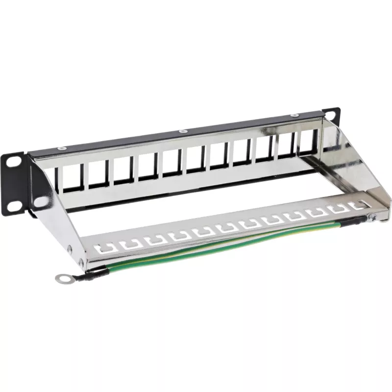 InLine 10 Zoll Patchpanel Leergehäuse 12-fach, für Keystone-Module, 1U schwarz