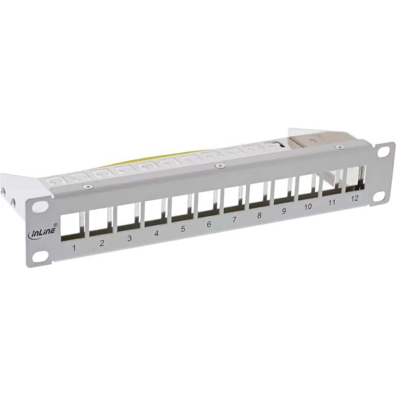 InLine 10 Zoll Patchpanel Leergehäuse 12-fach, für Keystone-Module, 1HE grau