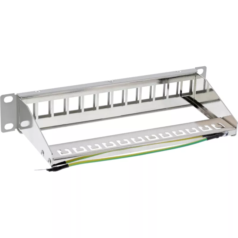 InLine 10 Zoll Patchpanel Leergehäuse 12-fach, für Keystone-Module, 1HE grau