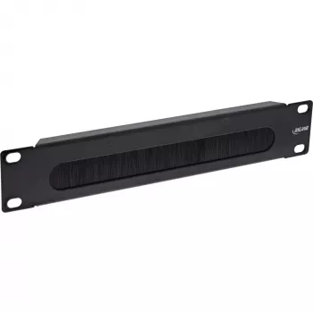 InLine 10 Zoll Kabeldurchführungsblende mit Bürste, 1HE, RAL 9005 schwarz