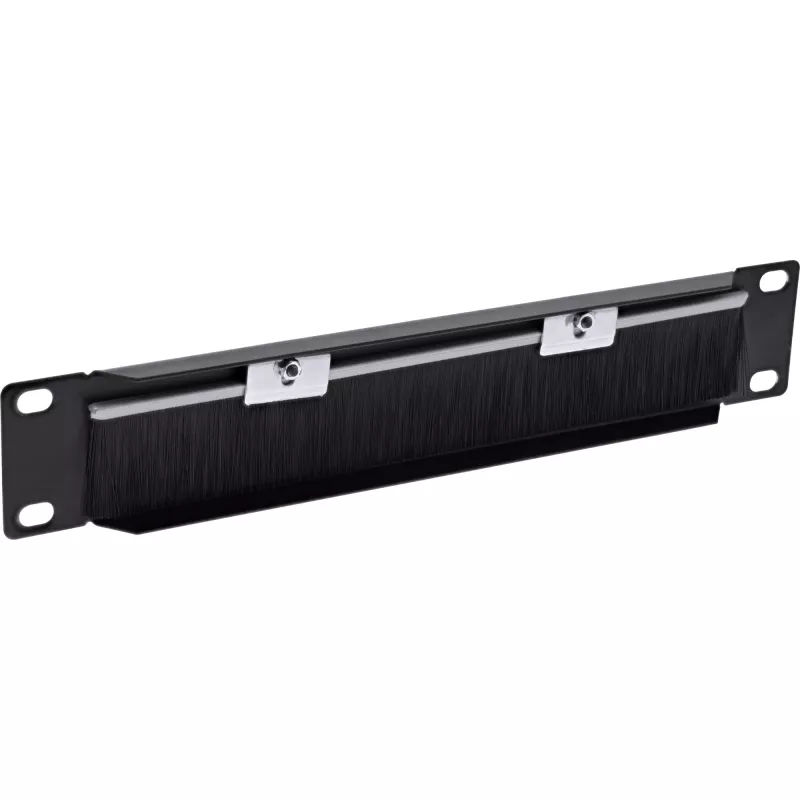 InLine 10 Zoll Kabeldurchführungsblende mit Bürste, 1HE, RAL 9005 schwarz