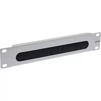 InLine 10 Zoll Kabeldurchführungsplatte mit Bürste, 1U, RAL 7035 grau