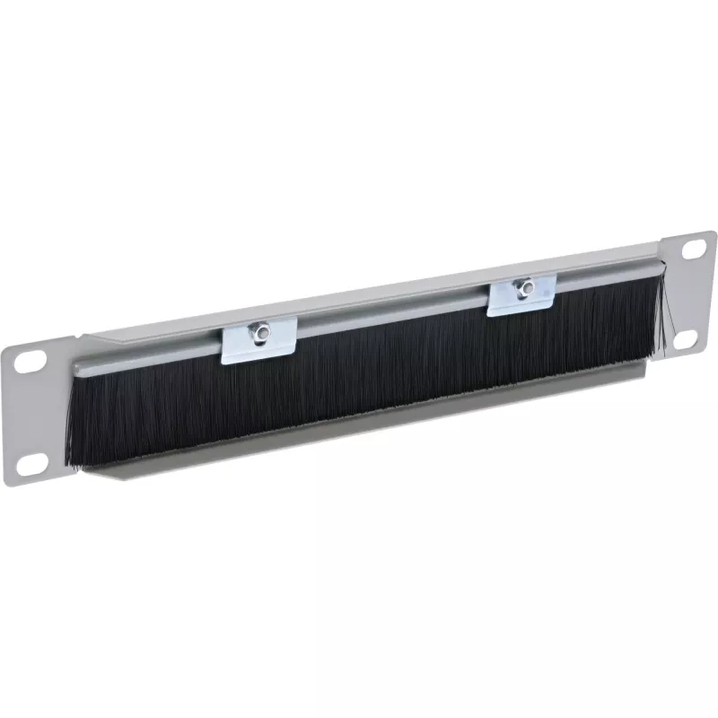 InLine 10 Zoll Kabeldurchführungsplatte mit Bürste, 1U, RAL 7035 grau
