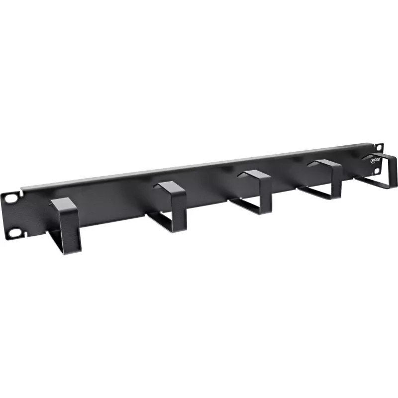 InLine 19 Zoll Kabelmanagement-Panel, 5 kleine Halterungen, RAL9005, schwarz