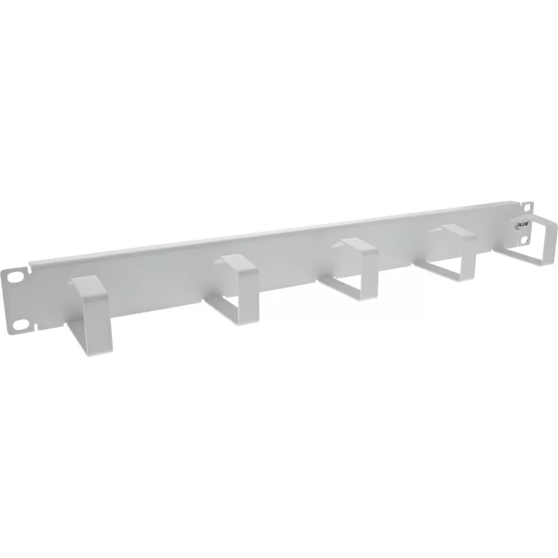InLine 19-Zoll-Kabelführungspanel, 5 kleine Halterungen, RAL7035, grau