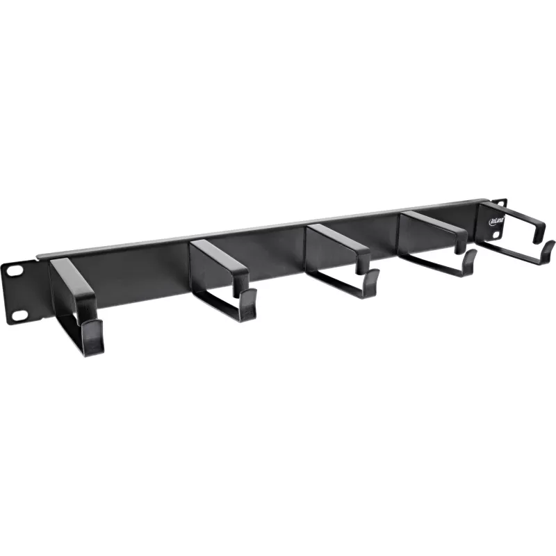 Kabelmanagement-Panel InLine 19 Zoll 19110C schwarz mit 5 großen Halterungen