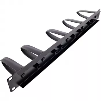 InLine 19-Zoll-Kabelmanagementpanel, 9 Kunststoffhalterungen abnehmbar, RAL9005 schwarz