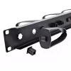 InLine 19-Zoll-Kabelmanagementpanel, 9 Kunststoffhalterungen abnehmbar, RAL9005 schwarz