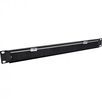 InLine 19 Zoll Kabeleinführplatte mit Bürste, 1HE, RAL 9005 schwarz