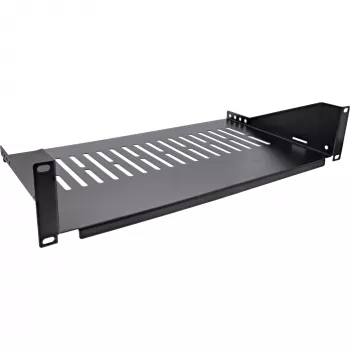 Rack shelf InLine 19 Zoll 250 mm 20 kg 2U RAL 9005 schwarz