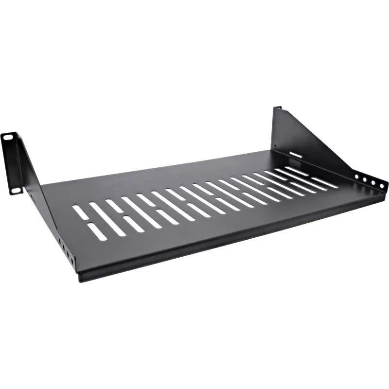 Rack shelf InLine 19 Zoll 250 mm 20 kg 2U RAL 9005 schwarz