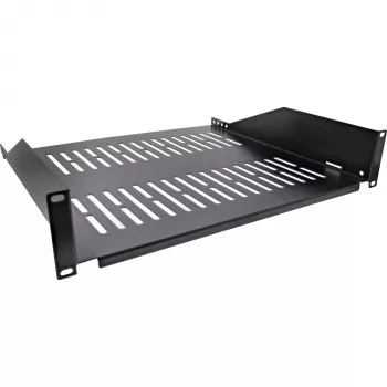 Rack Shelf InLine 19 Zoll 400mm 20kg 2U RAL 9005 schwarz