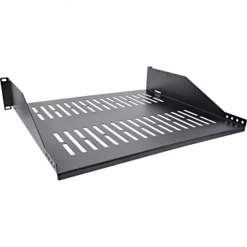 Rack Shelf InLine 19 Zoll 400mm 20kg 2U RAL 9005 schwarz