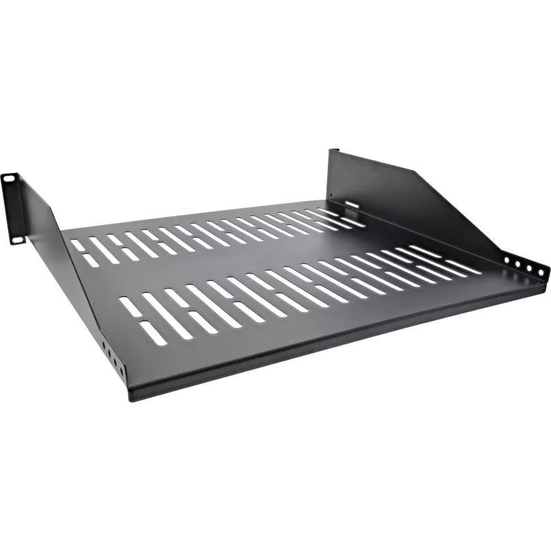 Rack Shelf InLine 19 Zoll 400mm 20kg 2U RAL 9005 schwarz