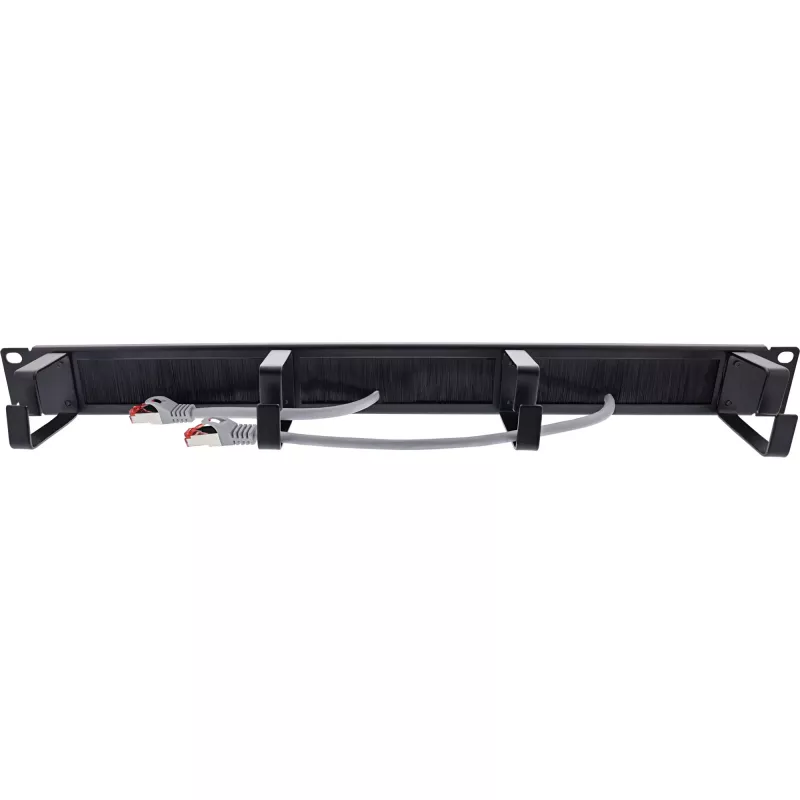 Kabelmanagement-Panel InLine 19111L 1U Schwarz 19 Zoll mit Bürsteneinsatz