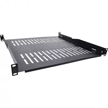 InLine 19-Zoll-Fachboden, 450 mm, 50 kg, 1HE, RAL 9005 schwarz